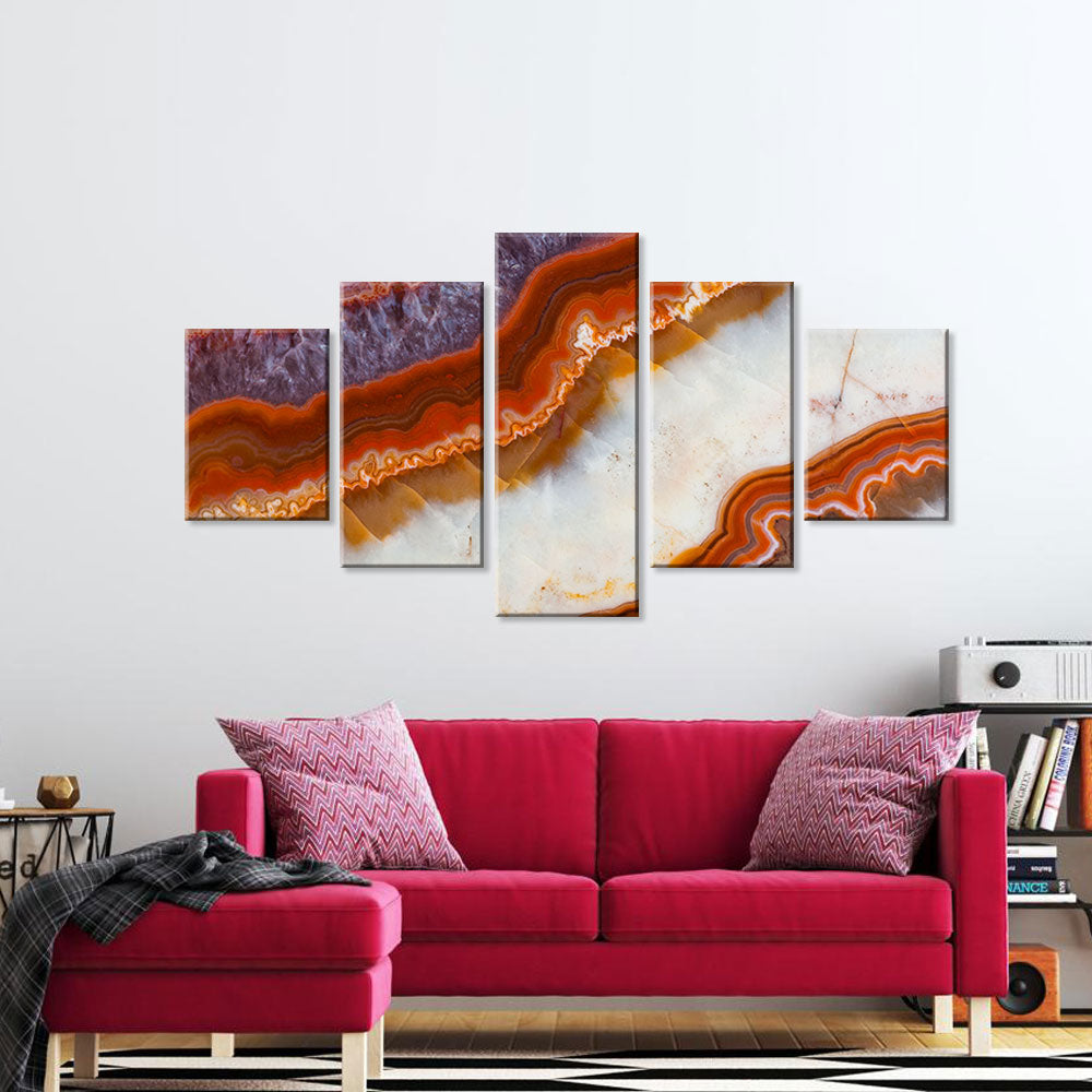 Purple and Orange Crystal Marble canvas wall art