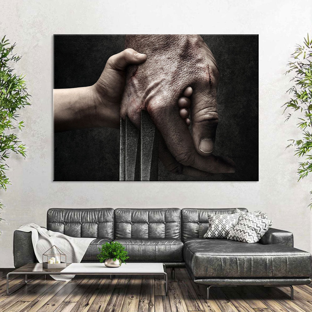 Logan and Daughter Holding Hands Canvas Wall Art