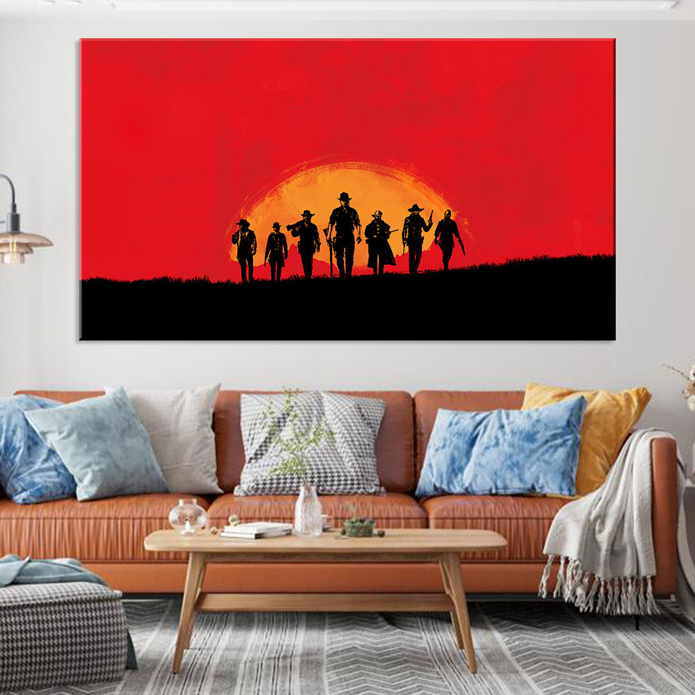 Red Dead Redemption Iconic Moments Canvas Wall Art