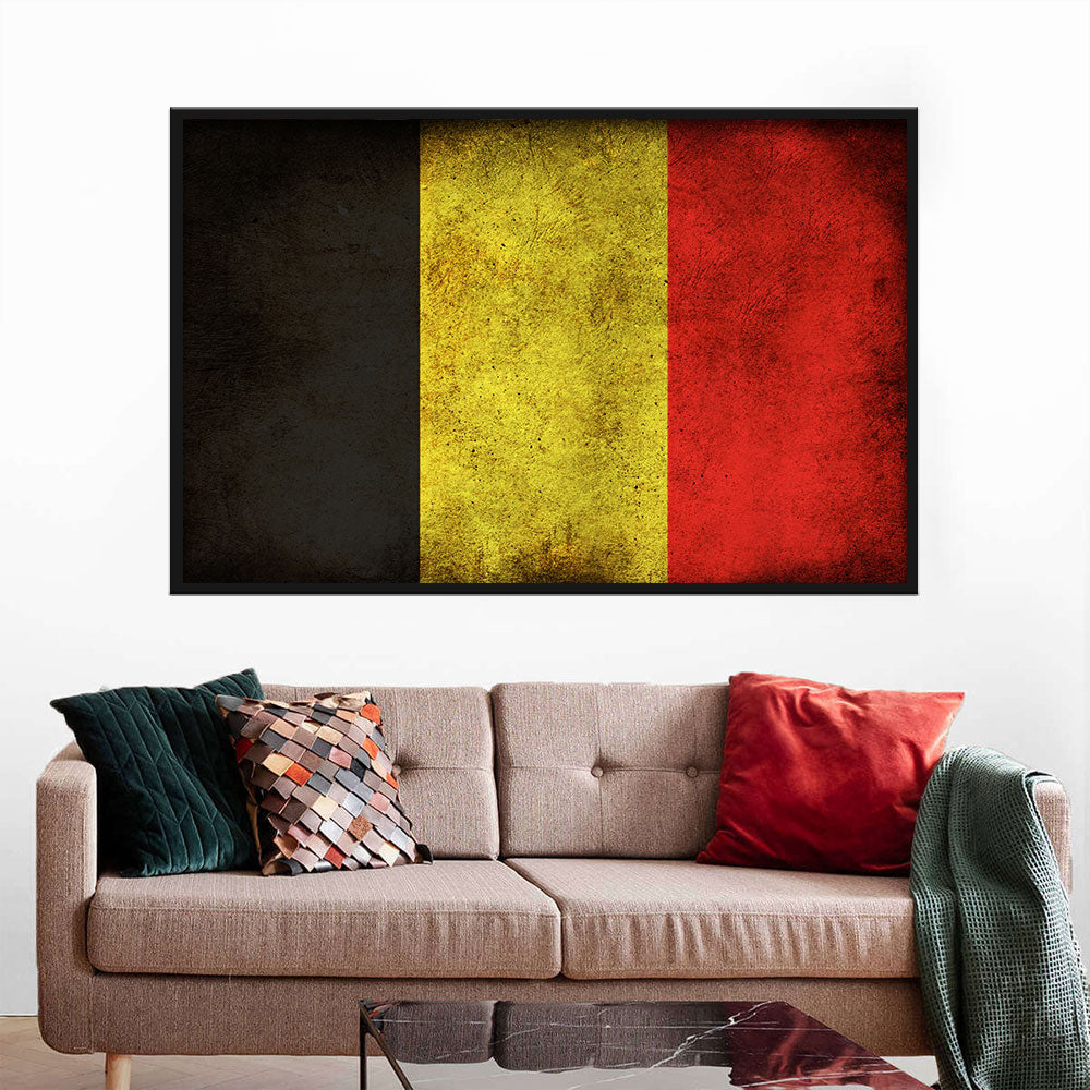 Flag of Belgium Canvas Wall Art