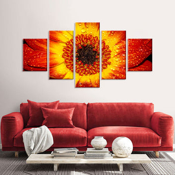 Orange Sunflower Bloom Canvas Wall Art
