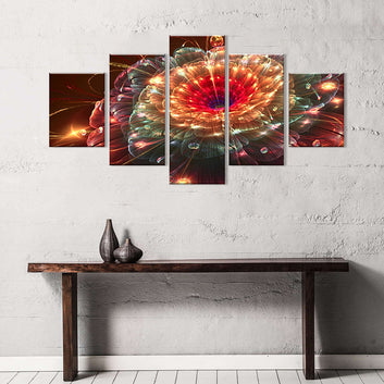 Abstract Colorful Fractal Flower Canvas Wall Art