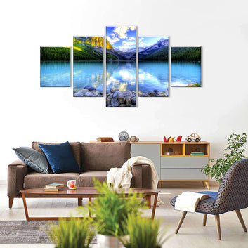 Sunshine Lake Louise Canvas Wall Art