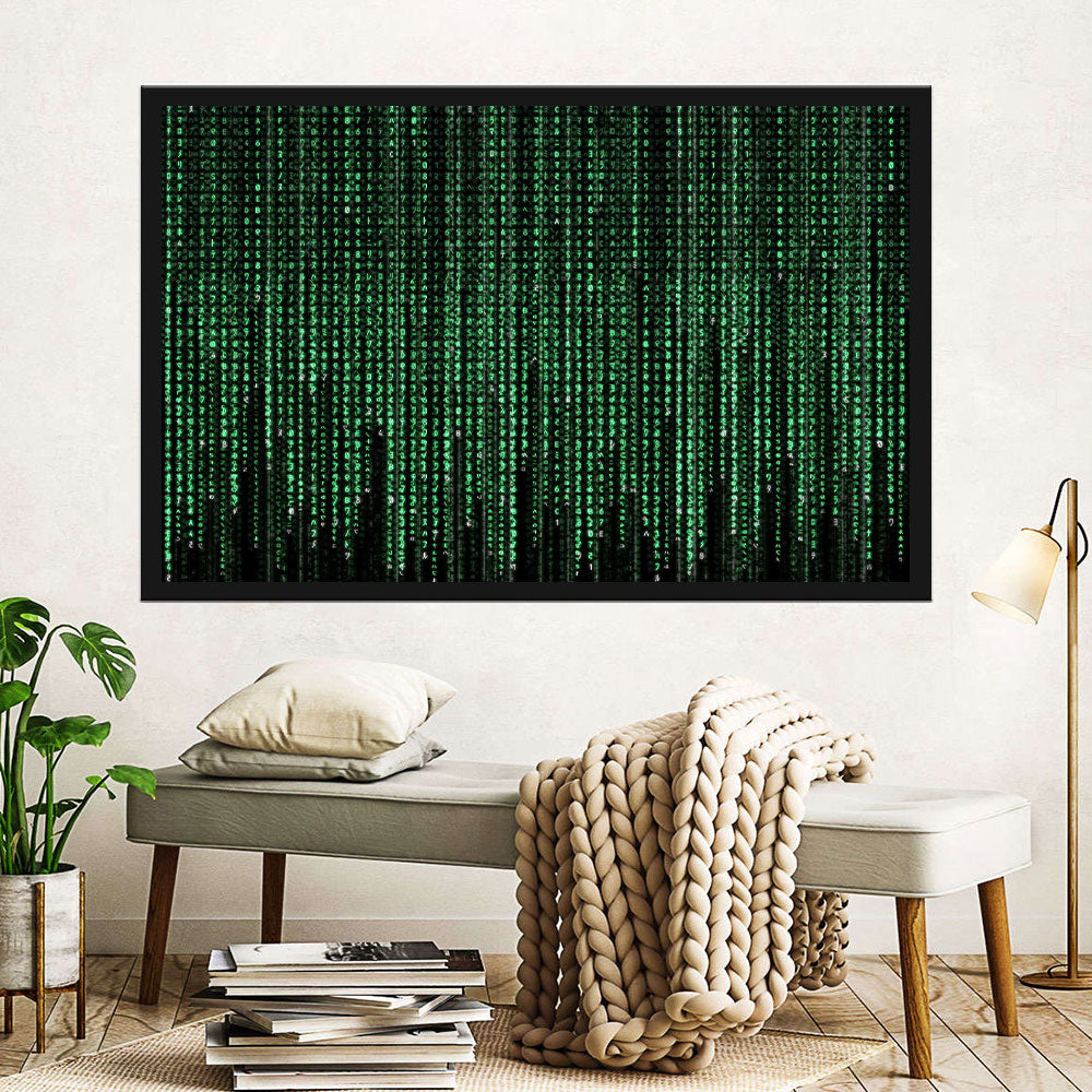 The Matrix Code Scene Canvas Wall Art
