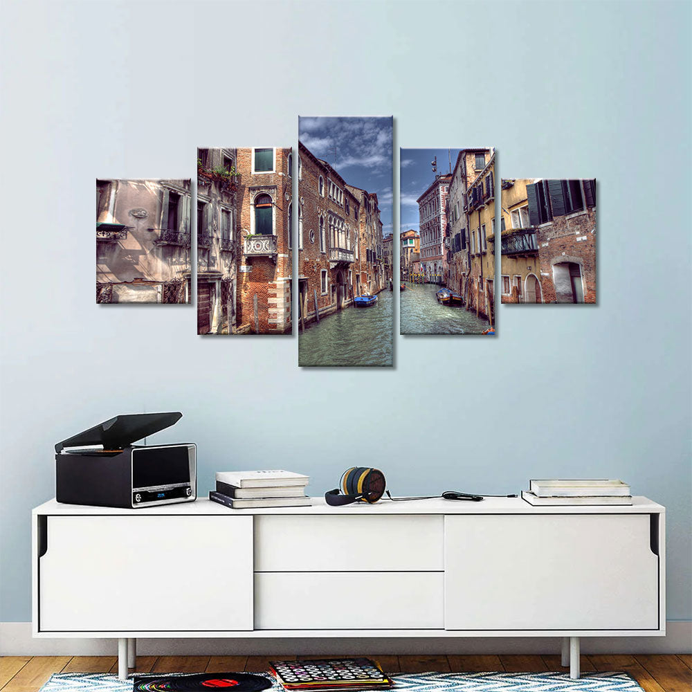 Venice canal canvas wall art