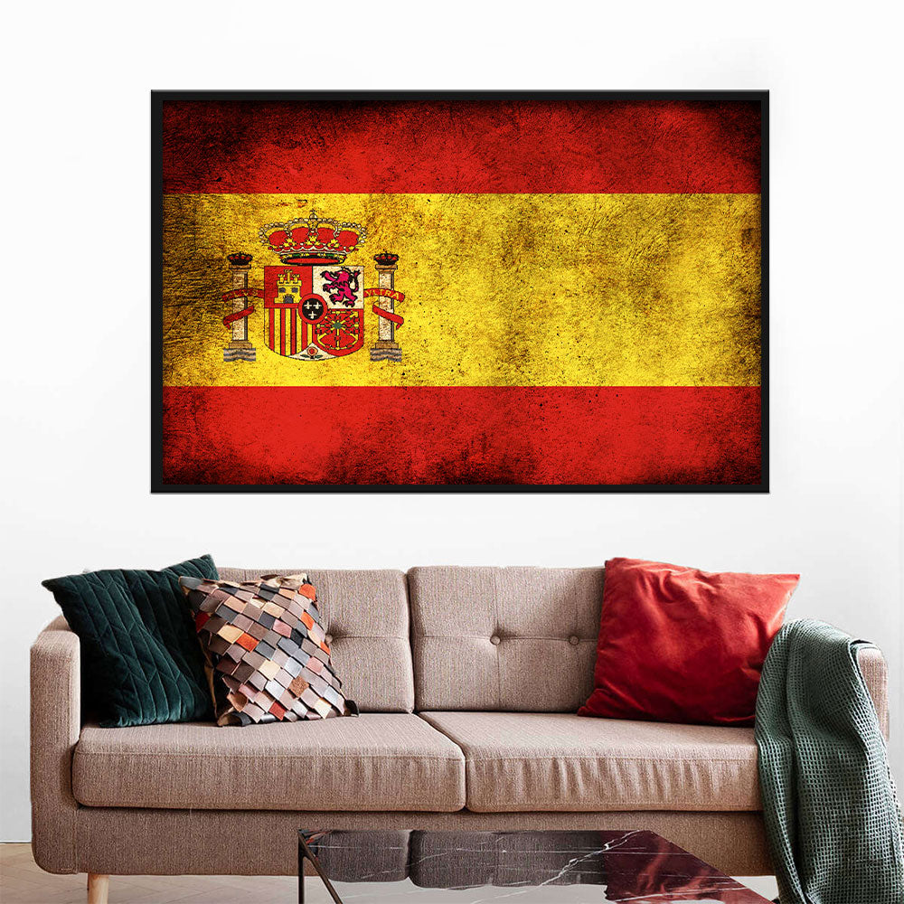 Flag of Spain Canvas Wall Art
