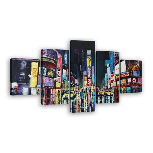 Times Square New York Oil Painting Style Canvas Wall Art