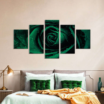 Green Rose Canvas Wall Art