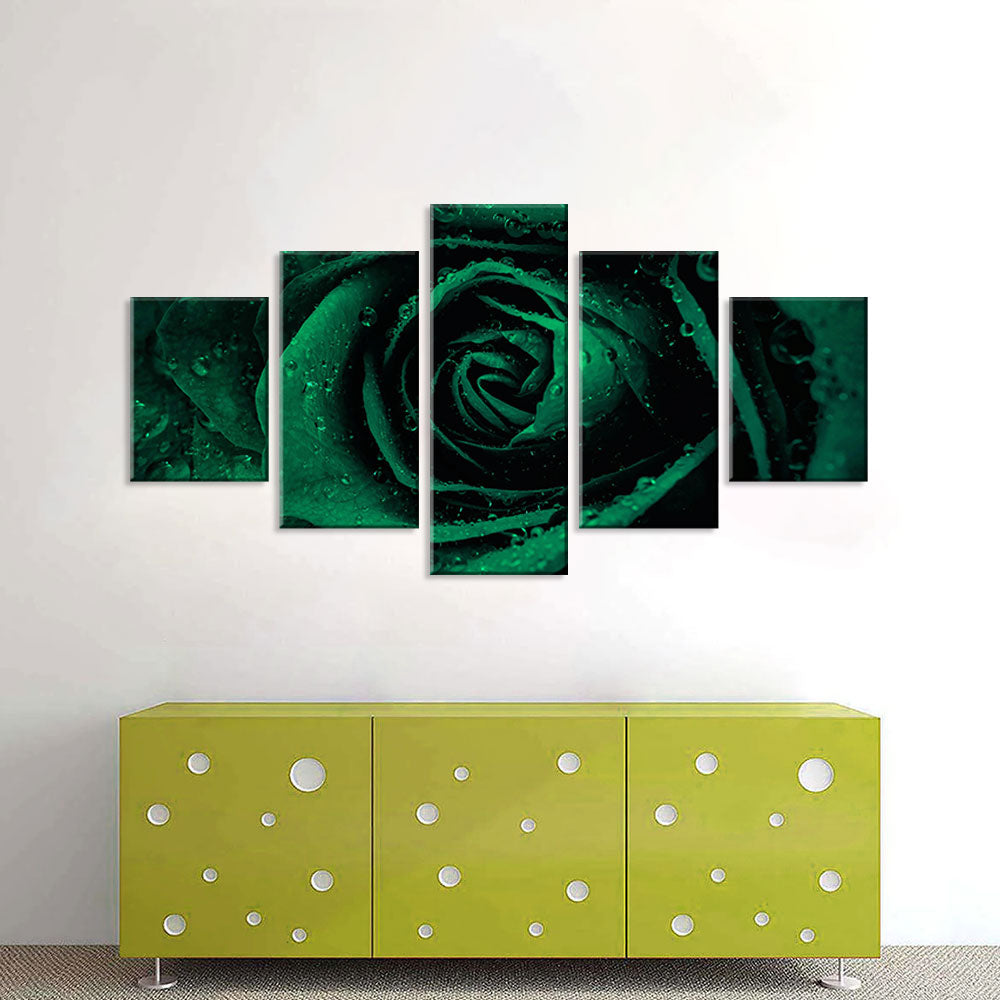 Green Rose Canvas Wall Art
