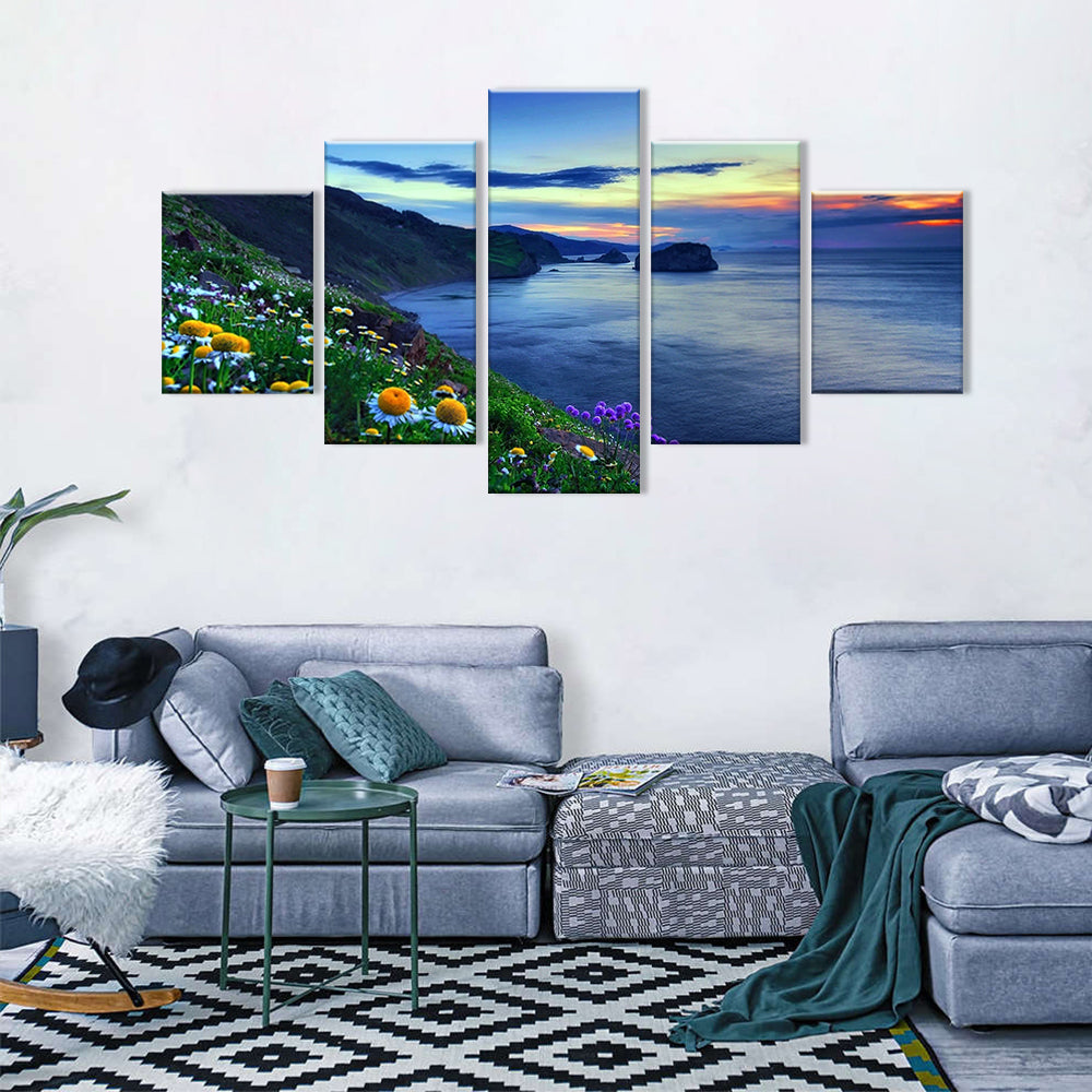 Sunset Bay of Biscay Canvas Wall Art