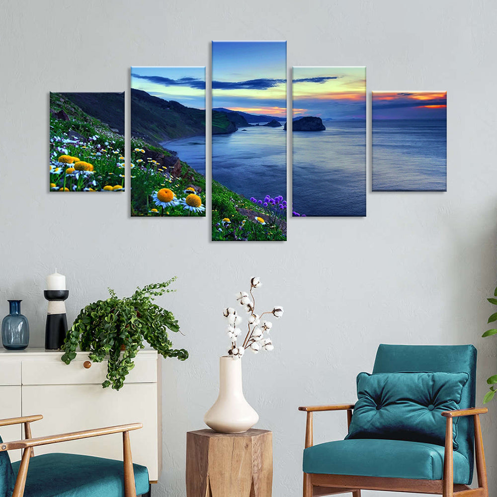 Sunset Bay of Biscay Canvas Wall Art