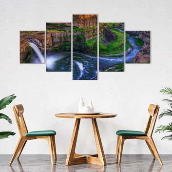 Waterfall in Grand Teton National Park Canvas Wall Art