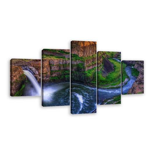 Waterfall in Grand Teton National Park Canvas Wall Art