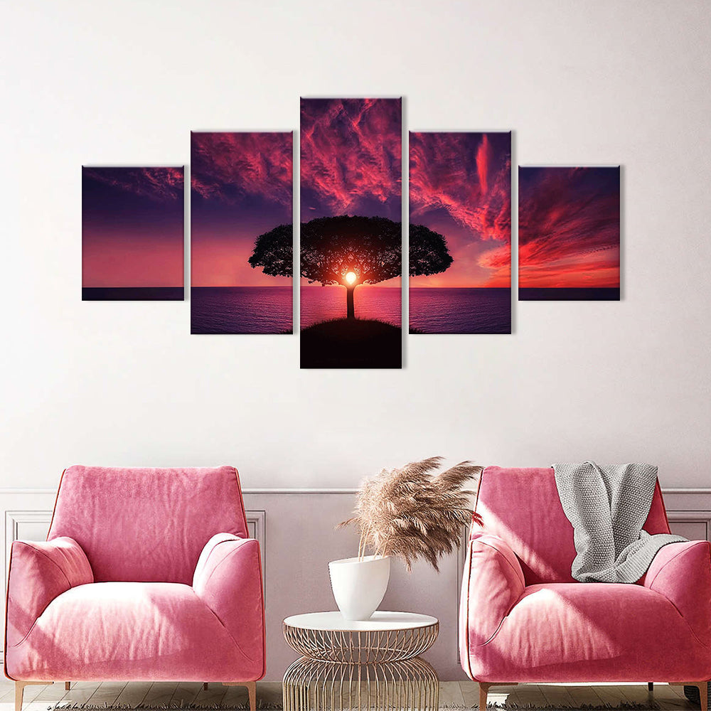 Sunset Tree of Life Canvas Wall Art