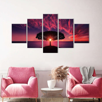 Sunset Tree of Life Canvas Wall Art