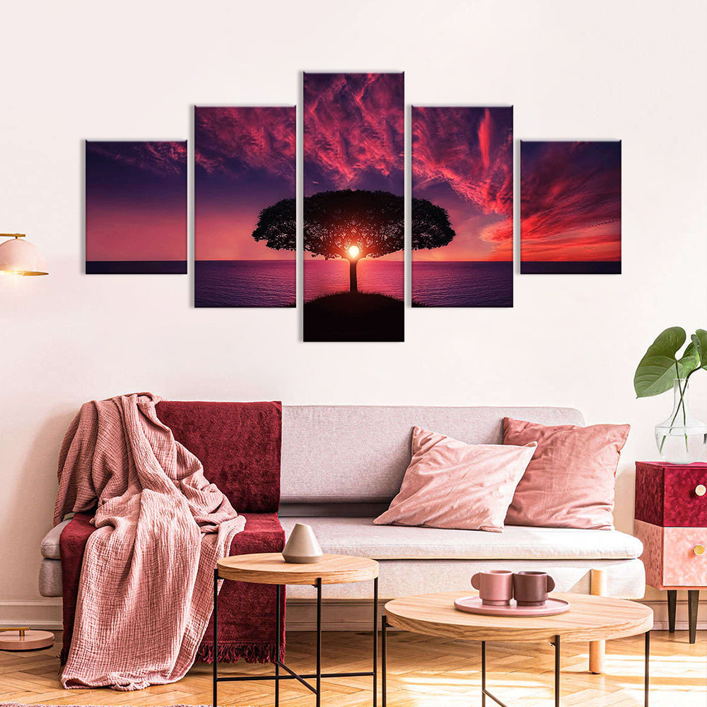 Sunset Tree of Life Canvas Wall Art