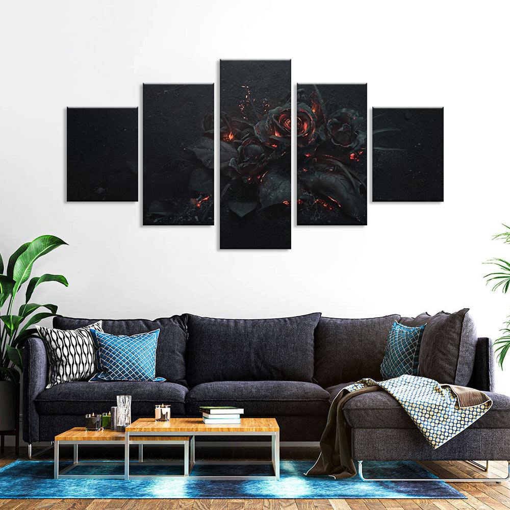 Rose in the Ashes Canvas Wall Art