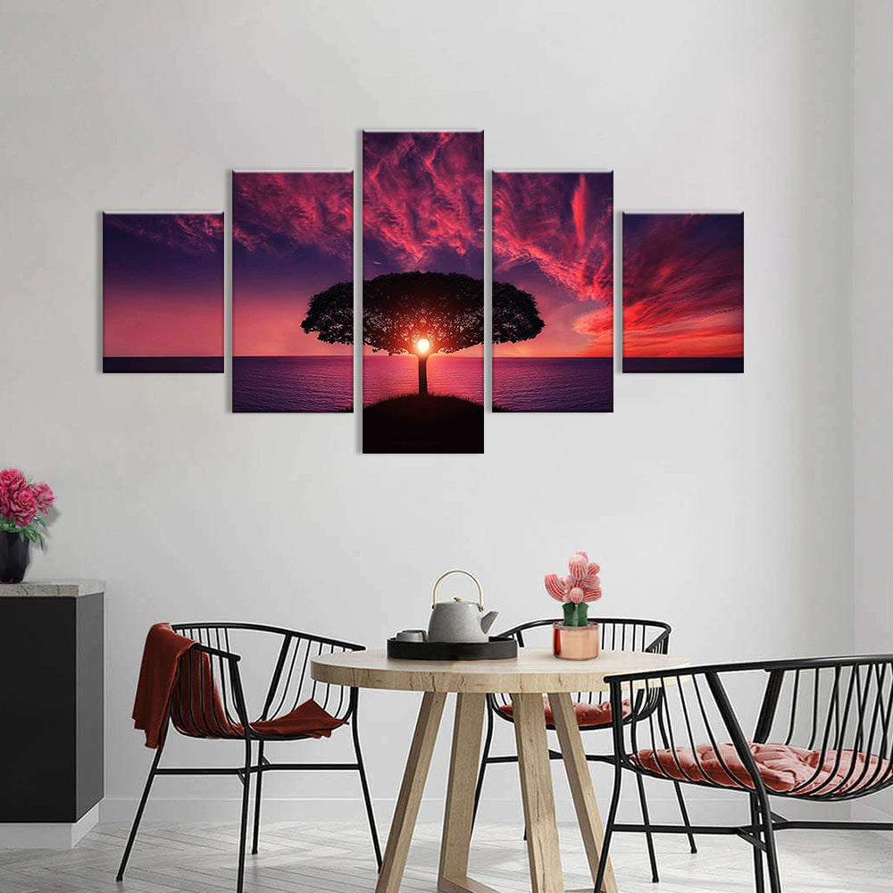 Sunset Tree of Life Canvas Wall Art