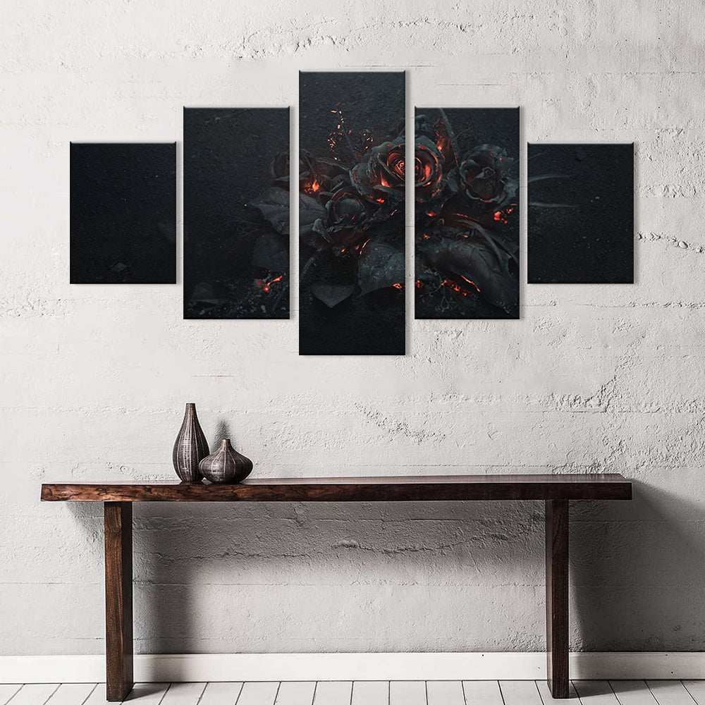 Rose in the Ashes Canvas Wall Art
