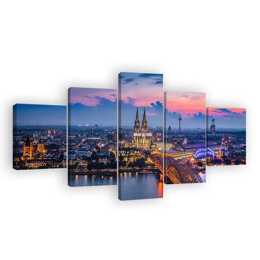 Cologne Cathedral Night View Canvas Wall Art