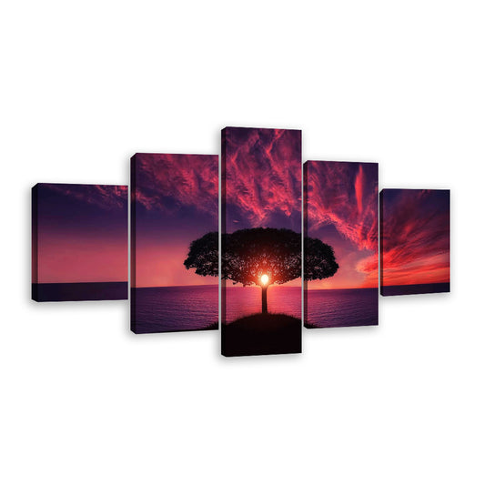 Sunset Tree of Life Canvas Wall Art