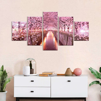 Japan Cherry Blossom Tunnel Canvas Wall Art