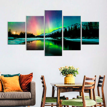 Colorful Aurora Borealis Canvas Wall Art