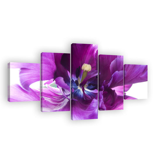 Purple Tulip Flower Canvas Wall Art