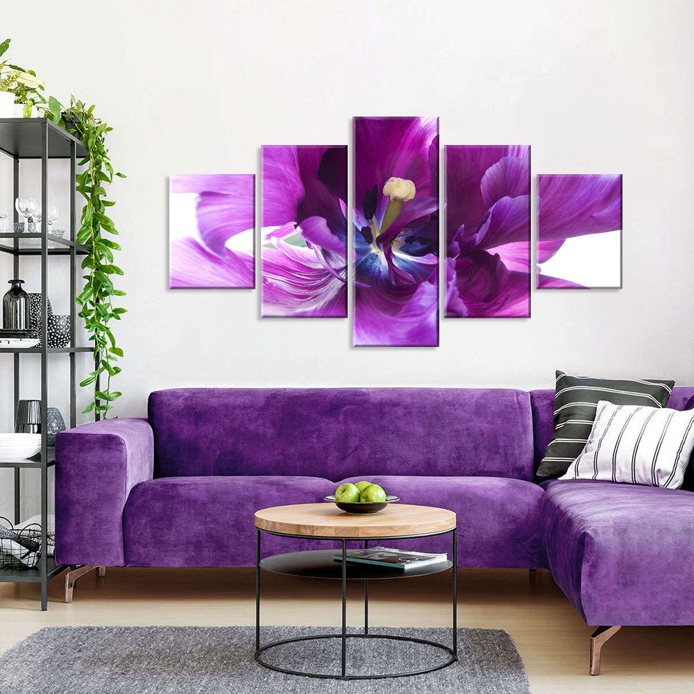 Purple Tulip Flower Canvas Wall Art