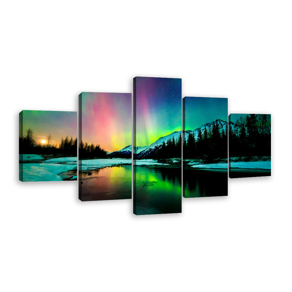 Colorful Aurora Borealis Canvas Wall Art