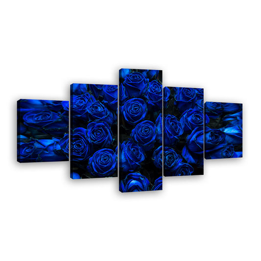 Royal Blue Roses Canvas Wall Art