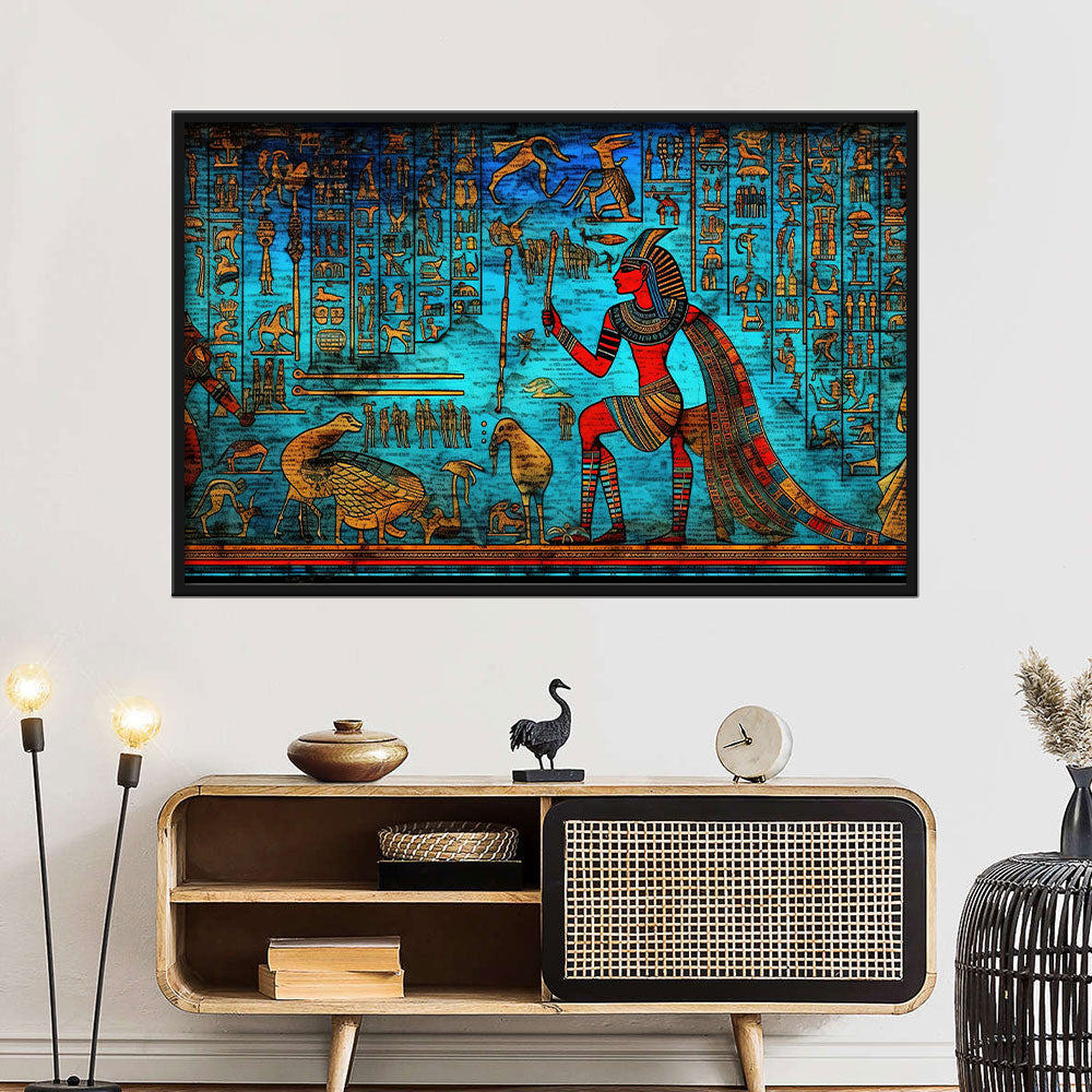 Ancient Egyptian Hieroglyphics Canvas Wall Art