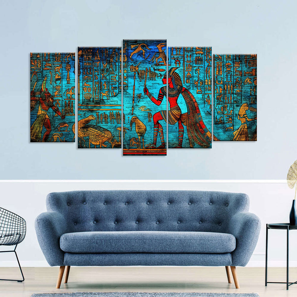 Ancient Egyptian Hieroglyphics Canvas Wall Art