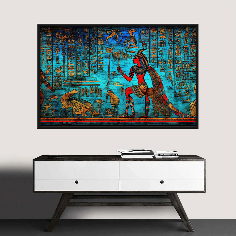 Ancient Egyptian Hieroglyphics Canvas Wall Art