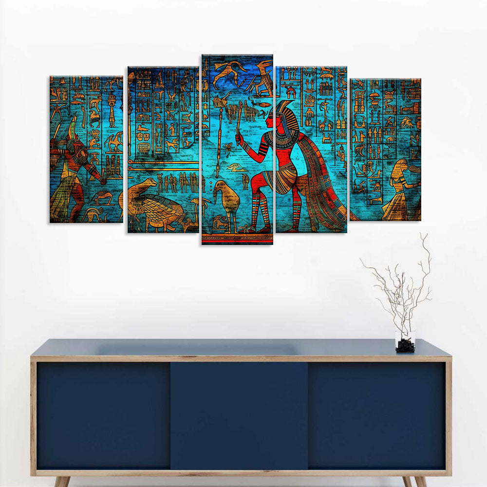 Ancient Egyptian Hieroglyphics Canvas Wall Art