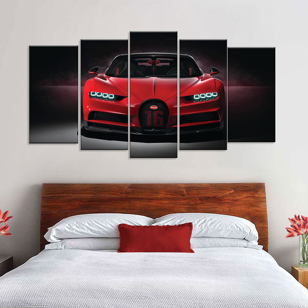 Red Bugatti Chiron Canvas Wall Art