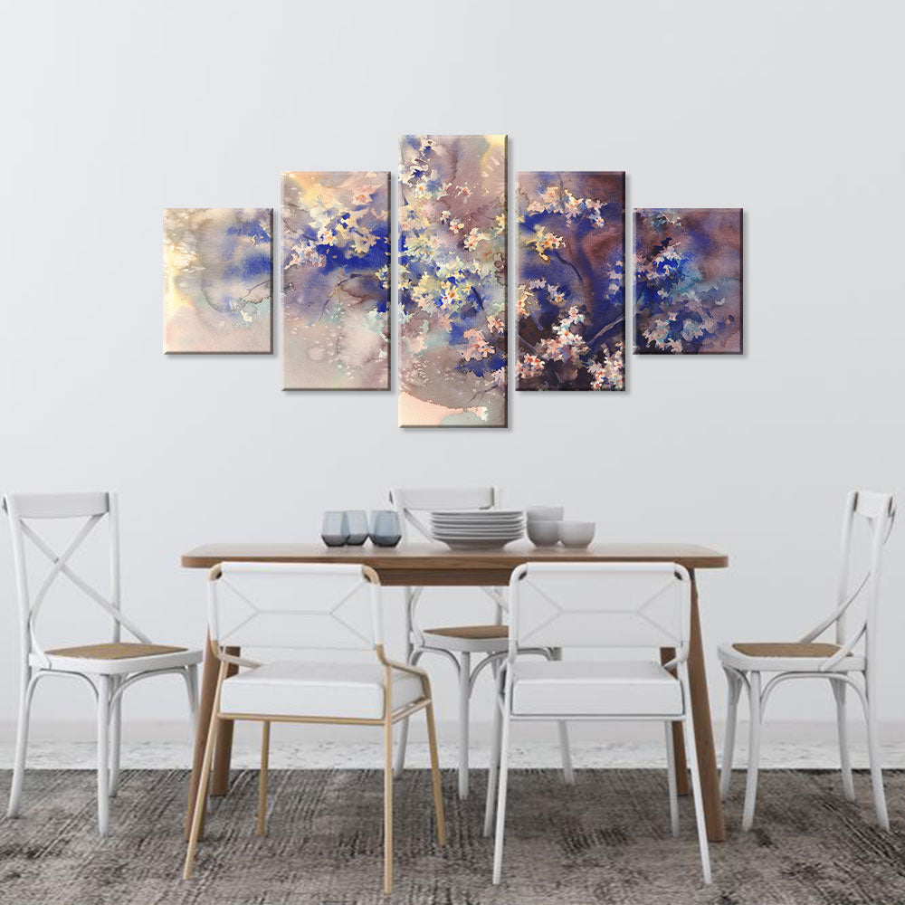 Abstract Watercolor Cherry Flower canvas wall art