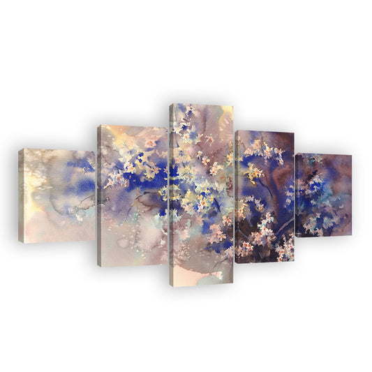 Abstract Watercolor Cherry Flower Canvas Wall Art