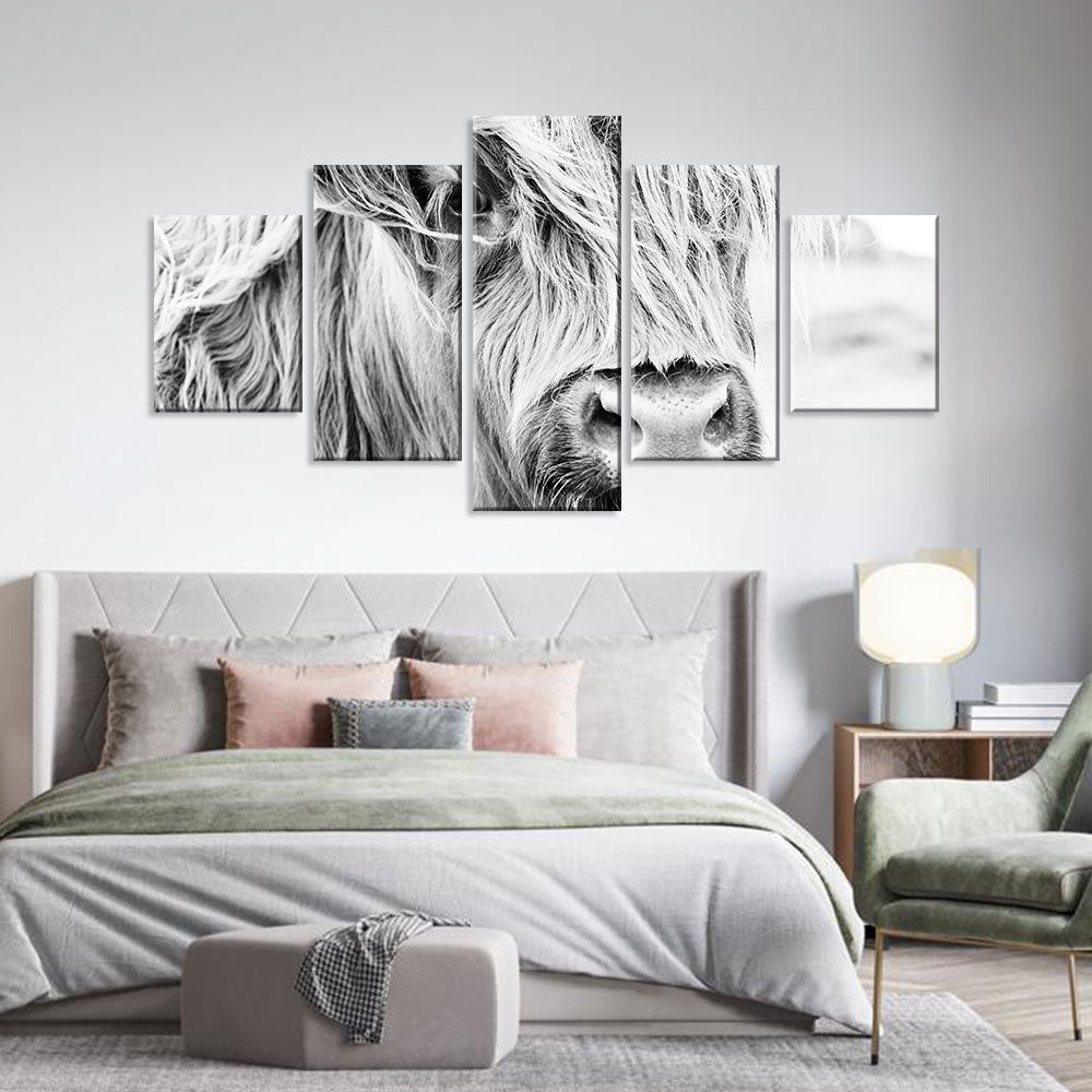 Long-Haired Scottish Cow Canvas Wall Art