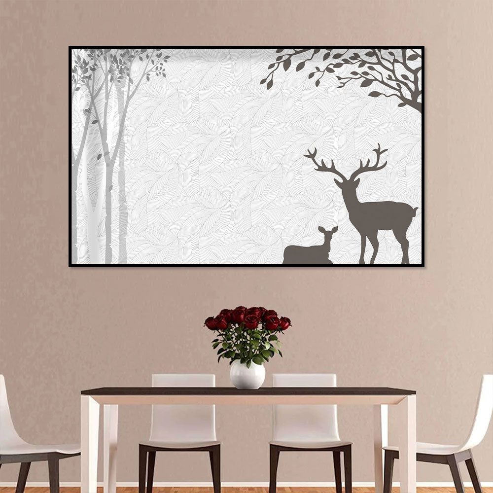 Silent Serenity Deer Canvas Wall Art