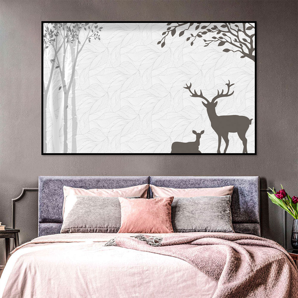 Silent Serenity Deer Canvas Wall Art