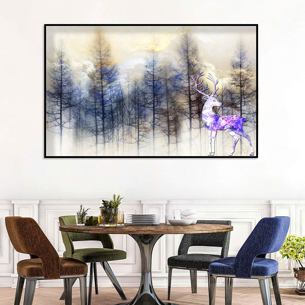 Mystical Forest Deer Canvas Wall Art