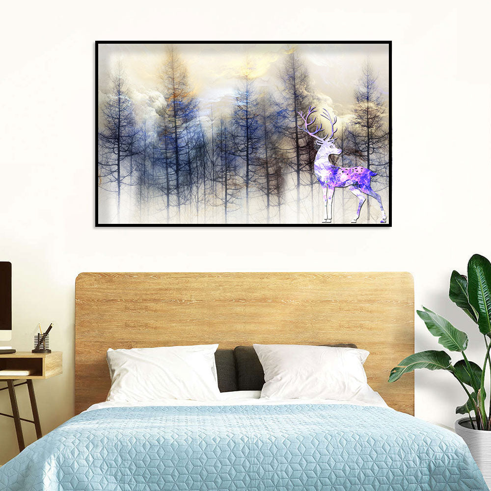 Mystical Forest Deer Canvas Wall Art