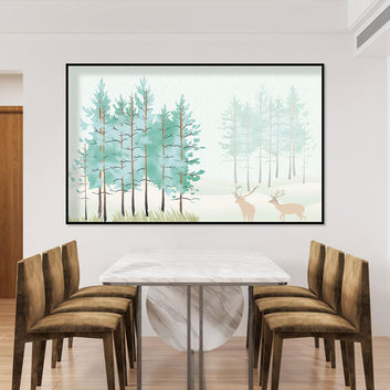 Tranquil Deer in Forest Canvas Wall Art