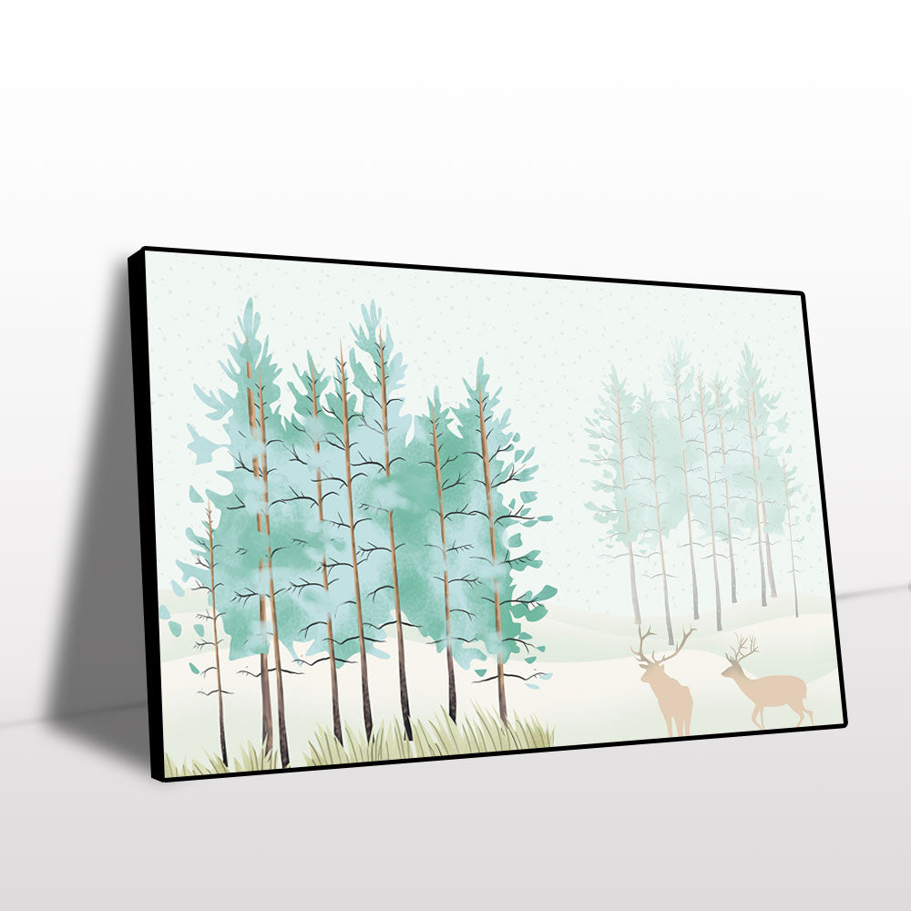 Tranquil Deer in Forest Canvas Wall Art