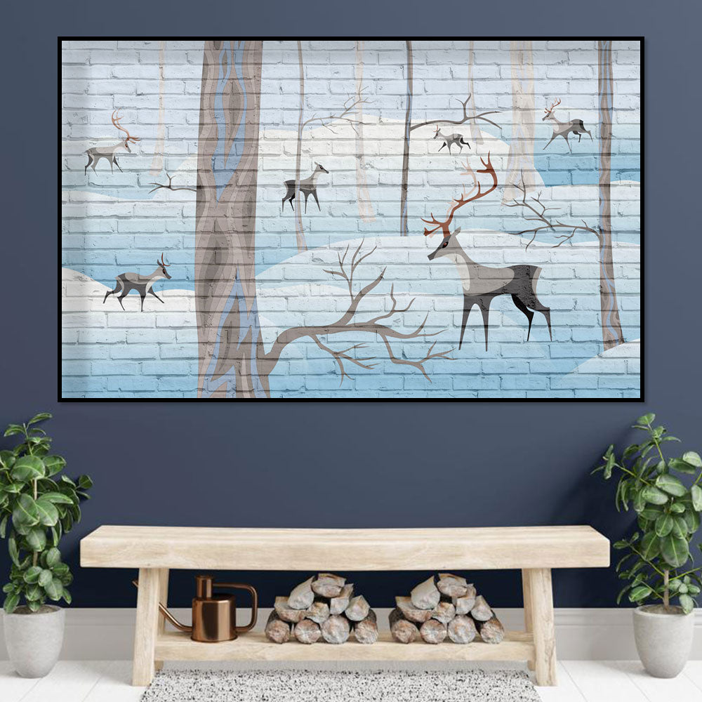 Winter Wonderland Deer Canvas Wall Art