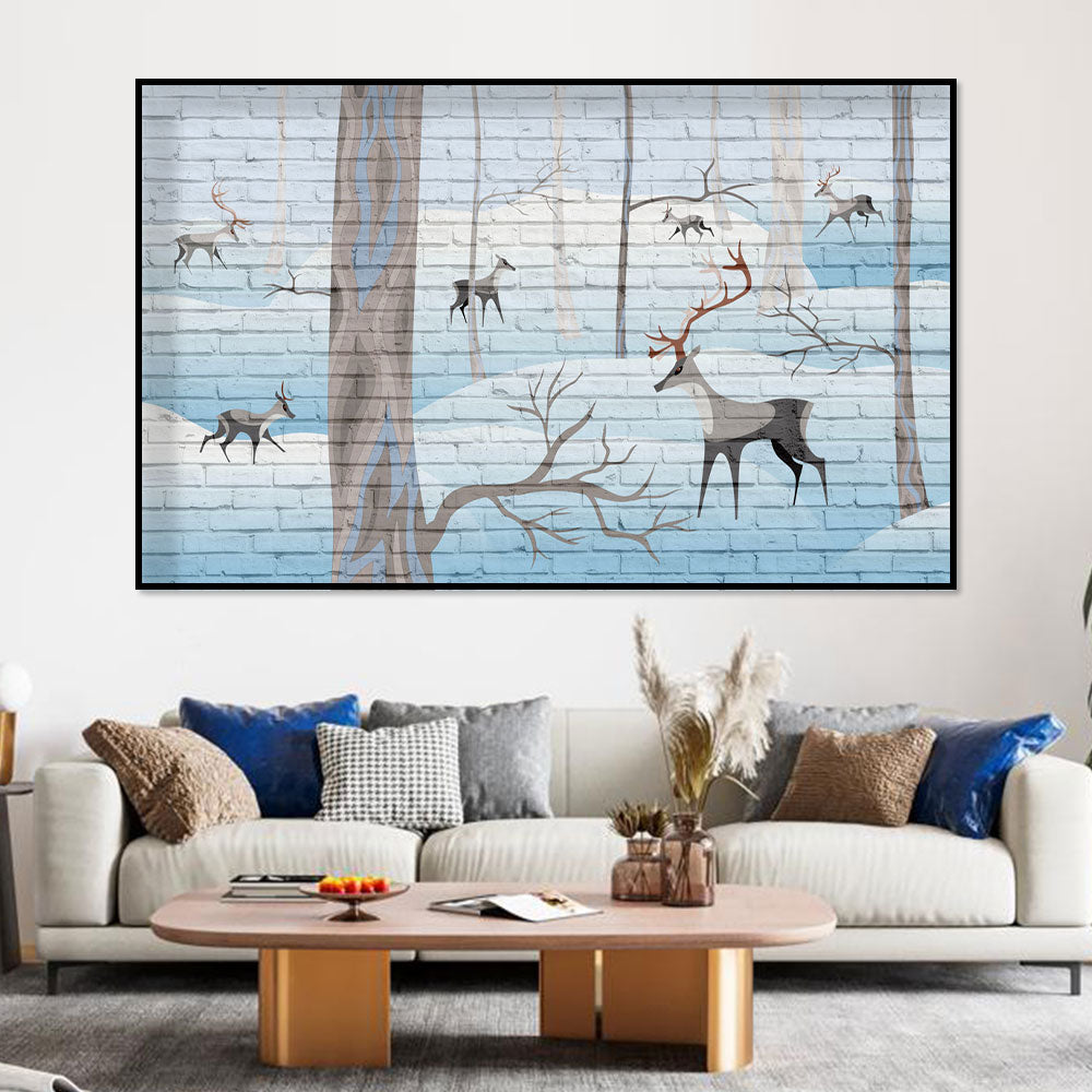 Winter Wonderland Deer Canvas Wall Art