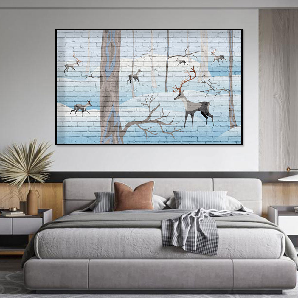 Winter Wonderland Deer Canvas Wall Art