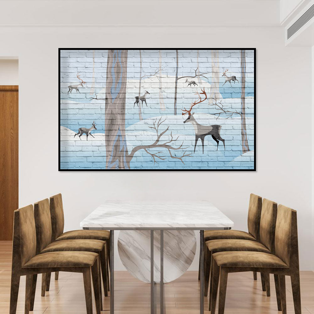 Winter Wonderland Deer Canvas Wall Art