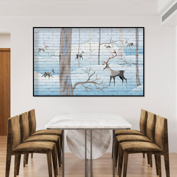 Winter Wonderland Deer Canvas Wall Art